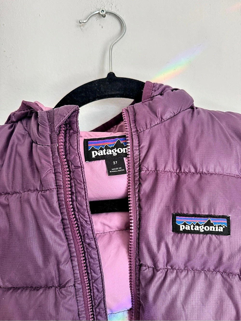 Patagonia Baby Hi-Loft Down Sweater Hoody Puffer Purple 3T
